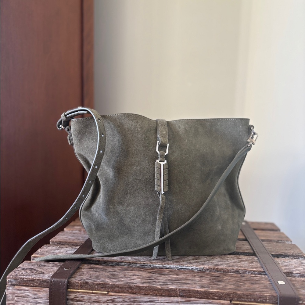 Stella and Dot  Green Suede Shoulder Bag